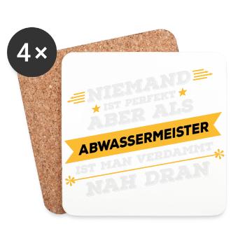 Abwassermeister Beruf Geschenk - Untersetzer (4er-Set) - Weiß - Vorne
