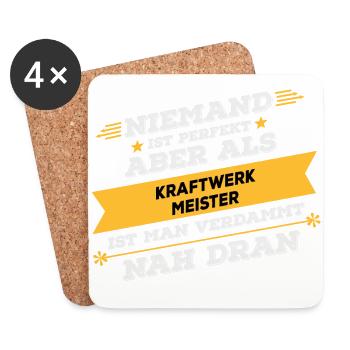 Kraftwerkmeister Beruf Geschenk - Untersetzer (4er-Set) - Weiß - Vorne