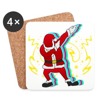 Dab Santa Geschenk Weihnachten Christmas Dabb - Untersetzer (4er-Set) - Weiß - Vorne