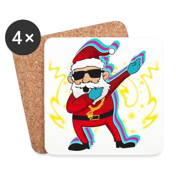 Dab Santa Geschenk Weihnachten Christmas Dabb - Untersetzer (4er-Set) - Weiß - Vorne