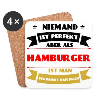 Perfekter Hamburger - Hamburg Deutschland Hafen - Untersetzer (4er-Set) - Weiß - Vorne