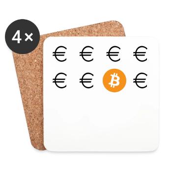 Think different Bitcoin - Untersetzer (4er-Set) - Weiß - Vorne