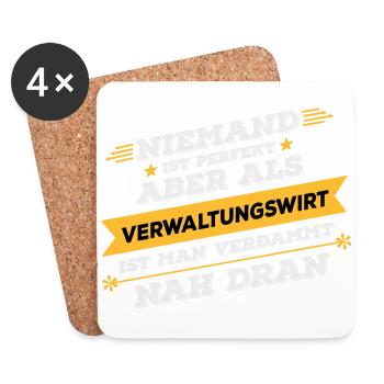 Verwaltungswirt Beruf Geschenk - Untersetzer (4er-Set) - Weiß - Vorne