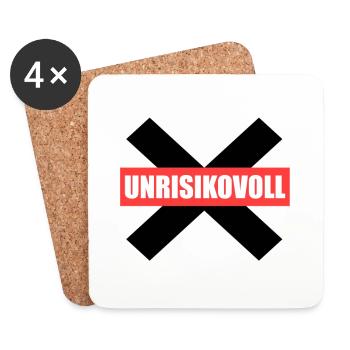 „Das war nicht ganz unrisikovoll!“ - Untersetzer (4er-Set) - Weiß - Vorne