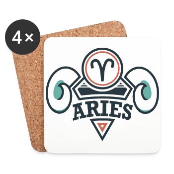 Sternzeichen Widder Aries April Mai Geschenk - Untersetzer (4er-Set) - Weiß - Vorne