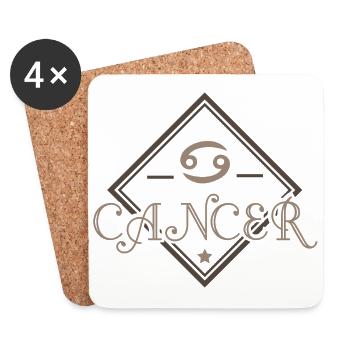 Sternzeichen Geschenk Cancer Krebs Juli August - Untersetzer (4er-Set) - Weiß - Vorne