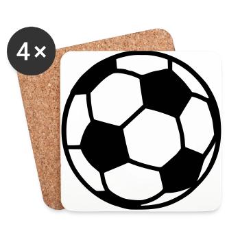 ballon de foot AVEC couleUR,formes,football - Dessous de verre (lot de 4) - blanc - Devant