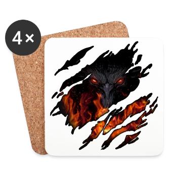 Drache in mir - Untersetzer (4er-Set) - Weiß - Vorne
