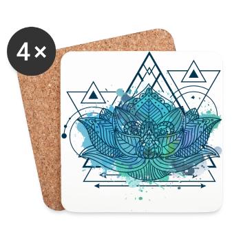 Lotus Triangle - Untersetzer (4er-Set) - Weiß - Vorne