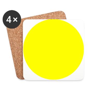 Kreis gelb - Untersetzer (4er-Set) - Weiß - Vorne