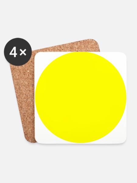 Kreis gelb - Untersetzer (4er-Set) - Weiß