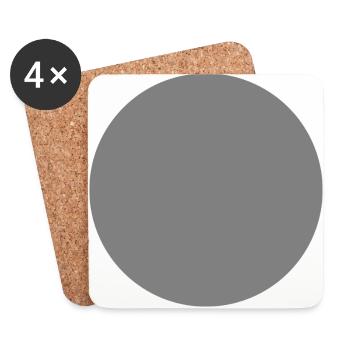 Kreis grau - Untersetzer (4er-Set) - Weiß - Vorne