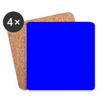 Quadrat blau - Untersetzer (4er-Set) - Weiß - Vorne