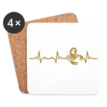Skorpion Herzschlag heartbeat geschenk tier - Untersetzer (4er-Set) - Weiß - Vorne