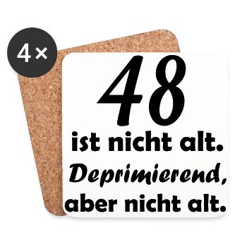 48 ist nicht alt - Untersetzer (4er-Set) - Weiß - Vorne