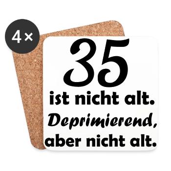 35 ist nicht alt - Untersetzer (4er-Set) - Weiß - Vorne
