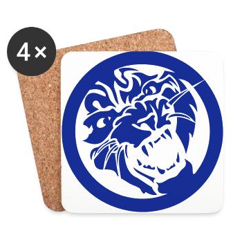 leopard leoparden logo sauvage 1 - Dessous de verre (lot de 4) - blanc - Devant