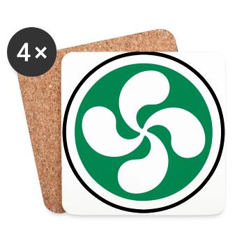 Croix du Pays Basque - Dessous de verre (lot de 4) - blanc - Devant