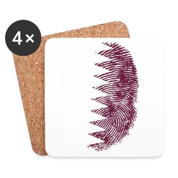 Qatar Shirt · Flag · DNA · fingerprint - Coasters (set of 4) - white - Front