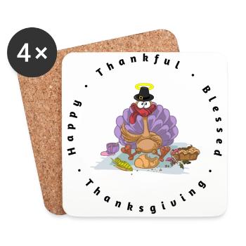 SASSY THANKSGIVING TURKEY B lcbo - Coasters (set of 4) - white - Front
