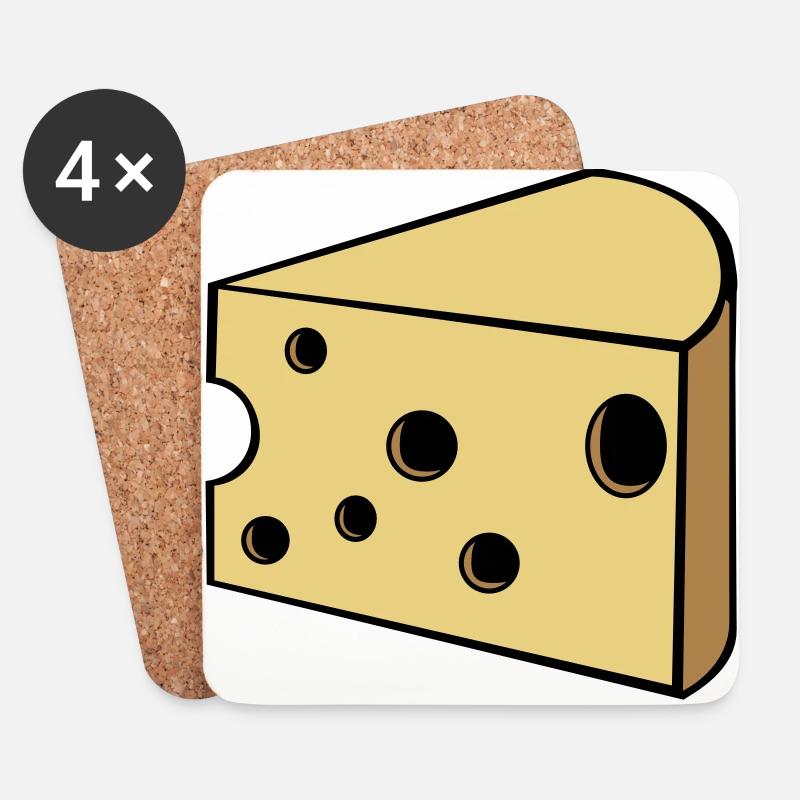 Käse - Untersetzer (4er-Set) - Weiß