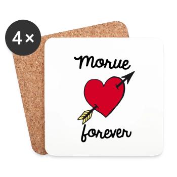 Morue forever - Dessous de verre (lot de 4) - blanc - Devant