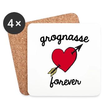 Grognasse forever - Dessous de verre (lot de 4) - blanc - Devant
