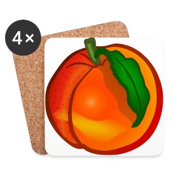 veggie Veggie pêche pêche fruits2 - Dessous de verre (lot de 4) - blanc - Devant