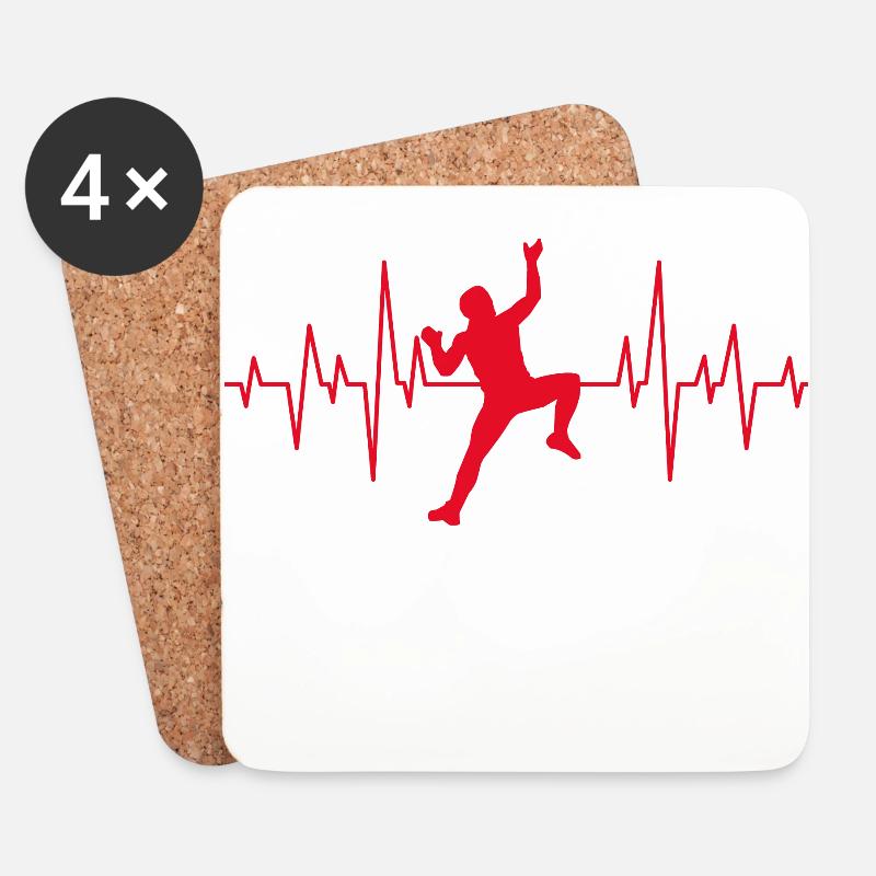 Climbing climbing mountain climbing heartbeat gift - Coasters (set of 4) - white