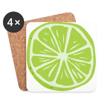 lemon lime lemon citrus veggie vegetable fruits - Coasters (set of 4) - white - Front