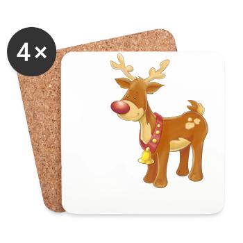 Prêt, le Père Noël? - Dessous de verre (lot de 4) - blanc - Devant
