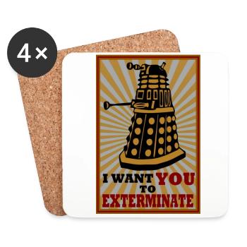 Dalek - Untersetzer (4er-Set) - Weiß - Vorne