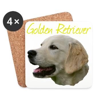 Golden retriever, chien d'arrêt, race de chien, sports de chien, - Dessous de verre (lot de 4) - blanc - Devant