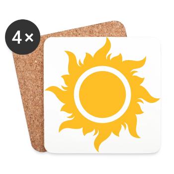 le soleil ardent brille des étoiles chaudes de chaleur d’été - Dessous de verre (lot de 4) - blanc - Devant