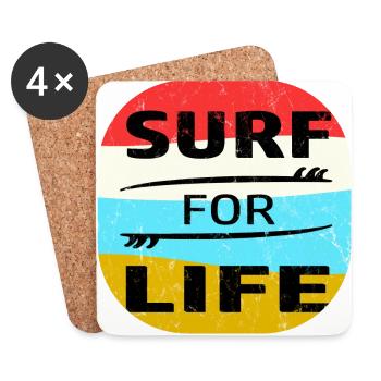 Surfer Surfen Surf Meer See Wellen Urlaub Geschenk - Untersetzer (4er-Set) - Weiß - Vorne