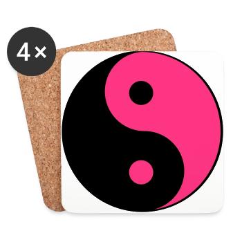 Yin ind Yang - Untersetzer (4er-Set) - Weiß - Vorne