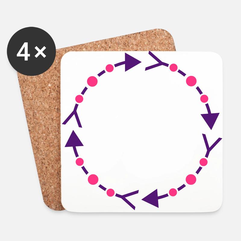 Kreis Rahmen - Untersetzer (4er-Set) - Weiß