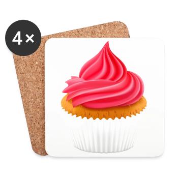 cupcake muffin cake kuchen backen bakery22 - Untersetzer (4er-Set) - Weiß - Vorne