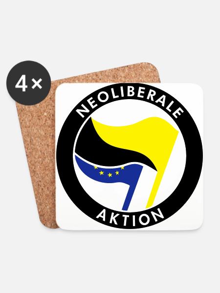 Neoliberale Aktion - Untersetzer (4er-Set) - Weiß