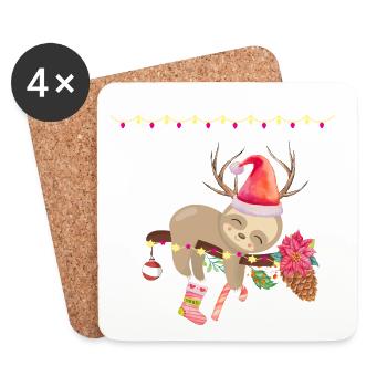 Lazy Christmas - Coasters (set of 4) - white - Front
