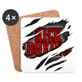 Kickboxing in mir - Untersetzer (4er-Set) - Weiß - Vorne