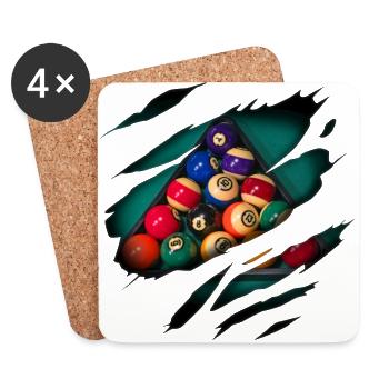 Billard in mir - Untersetzer (4er-Set) - Weiß - Vorne