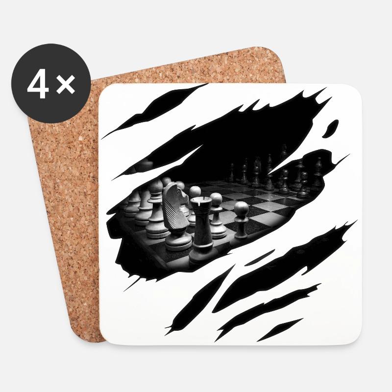 Schach 2 in mir - Untersetzer (4er-Set) - Weiß