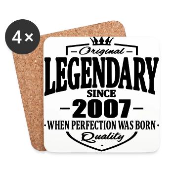 Legendär seit 2007 - Untersetzer (4er-Set) - Weiß - Vorne