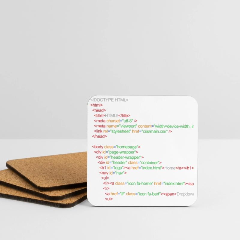 Code HTML5 Dessous de verre (lot de 4)