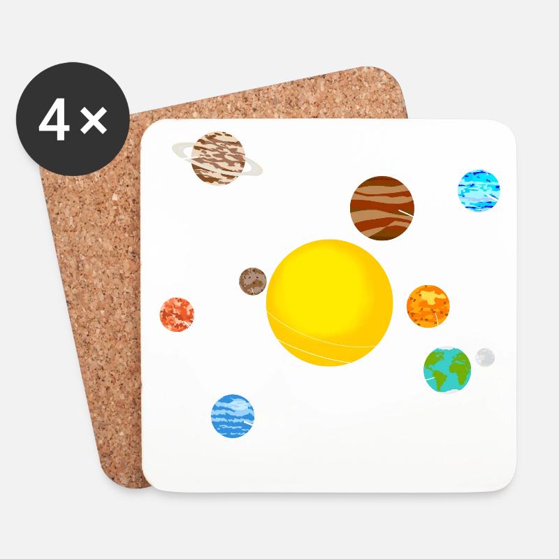 solar system - Coasters (set of 4) - white