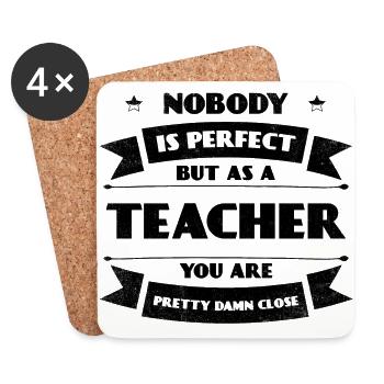 Perfekter Lehrer Schule Schüler Lehrerin Lernen - Untersetzer (4er-Set) - Weiß - Vorne