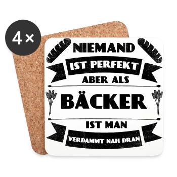 Perfekter Bäcker Bäckerei Brot Backen Gebäck - Untersetzer (4er-Set) - Weiß - Vorne