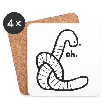 Knotted worm - Coasters (set of 4) - white - Front