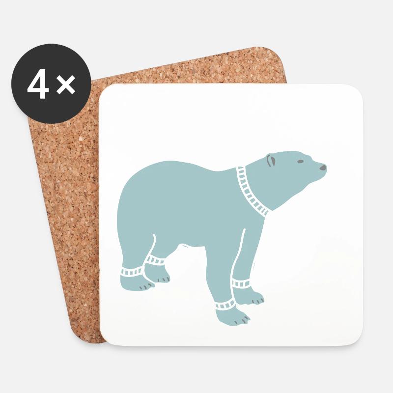 SPACE BEAR - Coasters (set of 4) - white
